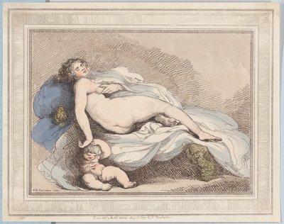 Vênus adormecido e amor, 1799., 1799. de Thomas Rowlandson