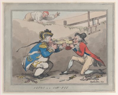 Balas num Saw-Pit, 28 de Outubro de 1791., 28 de Outubro de 1791. de Thomas Rowlandson