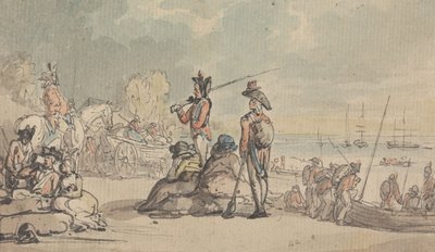 Soldados a embarcar de Thomas Rowlandson