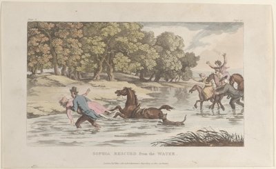 Sophia Resgatada da Água, do Vigário de Wakefield, 1º de maio de 1817., 1º de maio de 1817. de Thomas Rowlandson