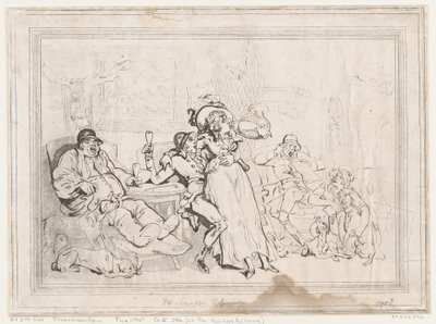 Salão dos Caçadores, ou Caçadores de Raposas a Descansar de Thomas Rowlandson