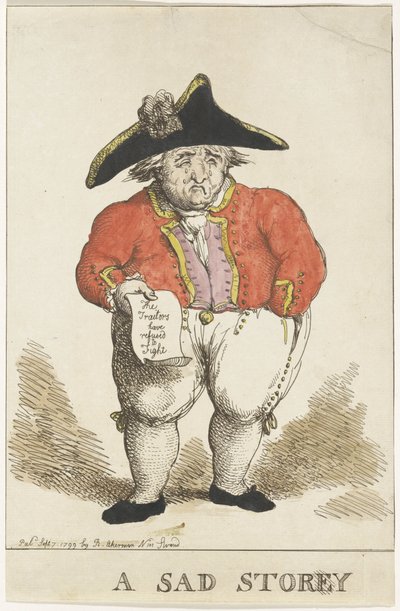 Caricatura do contra-almirante batavo Samuel Story, 1799 de Thomas Rowlandson