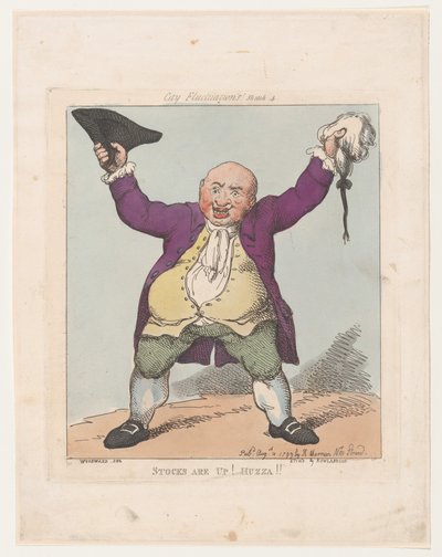 As ações estão em alta! Huzza!!, 10 de Agosto de 1799..., 10 de Agosto de 1799. de Thomas Rowlandson