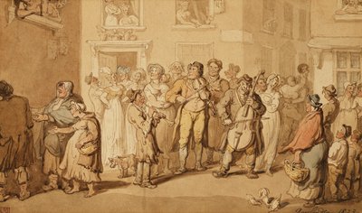 Músicos de rua, 1823 de Thomas Rowlandson