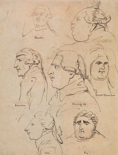 Estudos de George III e estadistas de Thomas Rowlandson