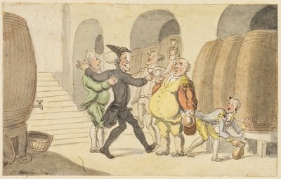 Estudo para o Dr. Syntax liberado da adega de Thomas Rowlandson