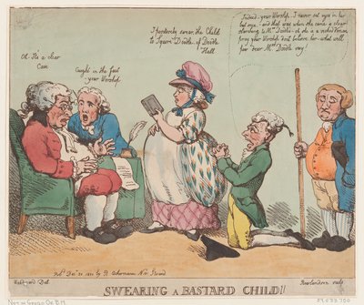Jurando uma criança bastarda!, 20 de dezembro de 1800., 20 de dezembro de 1800. de Thomas Rowlandson