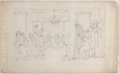 Doce é a voz cujos poderes podem mover E chamar o coração errante ao amor..., 1º de setembro de 1817. de Thomas Rowlandson