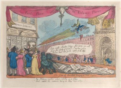 Peça da Cauda para o Volume Três: The Genii of Caricature Bringinging in Fresh Supplies, 1808-21., 1808-21. de Thomas Rowlandson