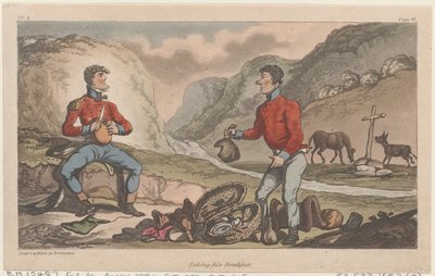 Tomando seu café da manhã, de The Military Adventures of Johnny Newcome, 1815., 1815. de Thomas Rowlandson