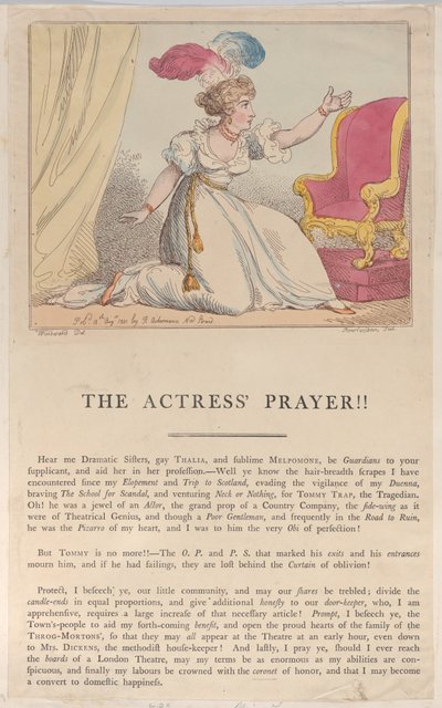A Oração da Atriz!!, 10 de agosto de 1801., 10 de agosto de 1801. de Thomas Rowlandson