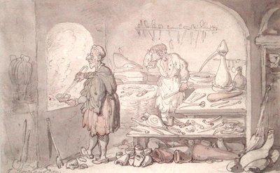 O Alquimista (aguarela sobre papel) de Thomas Rowlandson