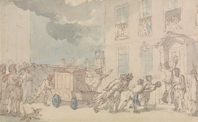 A Chegada do Motor de Bombeiros de Thomas Rowlandson