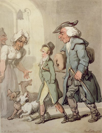 O líder Urso e Urso - passando pelo Hotel d&39;Angleterre, 1776 de Thomas Rowlandson