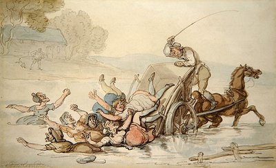The Carter and the Gypsies (caneta e tinta e aguarela sobre papel) de Thomas Rowlandson