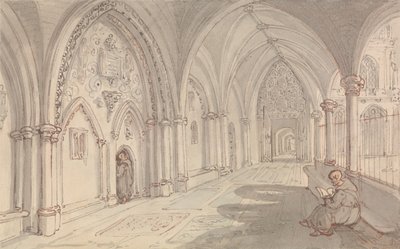 Os claustros de um mosteiro de Thomas Rowlandson