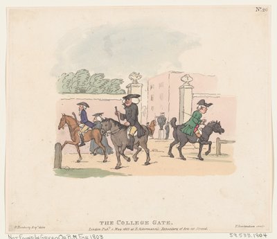 The College Gate, 1 de Maio de 1803., 1 de Maio de 1803. de Thomas Rowlandson