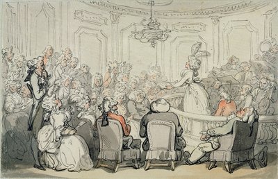 O Concerto, de &39;Scenes at Bath&39;, c.1795-1800 (aquarela e caneta e tinta no papel colocado no suporte) de Thomas Rowlandson