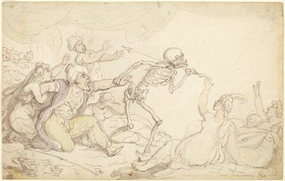 A Dança da Morte: O Nababo Capturado no Seu Harém de Thomas Rowlandson