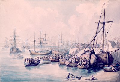 O Desembarque dos Realistas de Toulon de Thomas Rowlandson