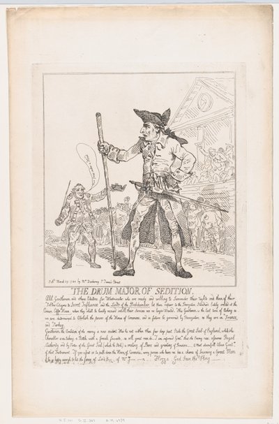 The Drum Major of Sedition, 29 de Março de 1784., 29 de Março de 1784. de Thomas Rowlandson