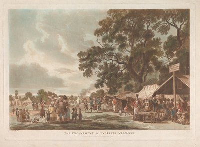 O acampamento no Hyde Park de Thomas Rowlandson