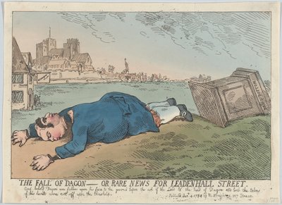 The Fall of Dagon - Or Rare News for Leadenhall Street, 4 de janeiro de 1784., 4 de janeiro de 1784. de Thomas Rowlandson