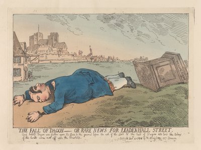 A Queda de Dagon ou Notícias Raras para a Leadenhall Street de Thomas Rowlandson