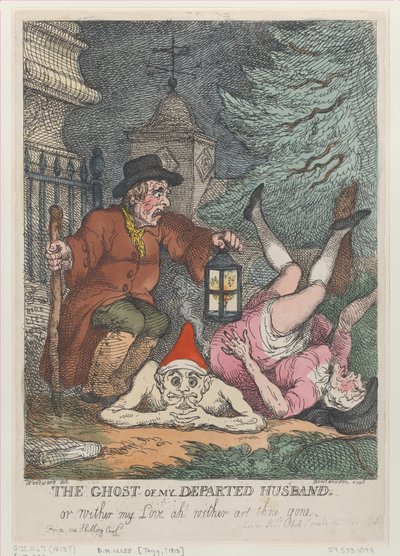 O fantasma de meu falecido marido, ou murchar meu amor, ah, você se foi, abril..., 1º de abril de 1808. de Thomas Rowlandson