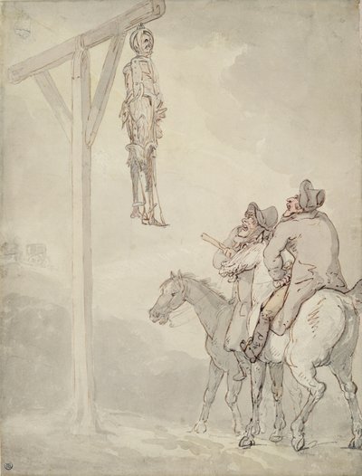 O Gibbet (caneta e tinta, aquarela e lápis sobre papel) de Thomas Rowlandson