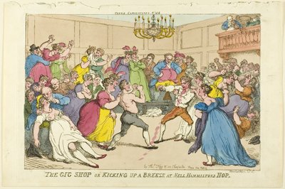 The Gig Shop ou chutando uma brisa no Nell Hammiltons Hop de Thomas Rowlandson