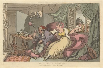 The Honey Moon The English Dance of Death, gravura 13, 1º de agosto de 1814. de Thomas Rowlandson