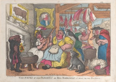 As esperanças da família, ou Miss Marrowfat em casa para os feriados, 1809-13., 1809-13. de Thomas Rowlandson
