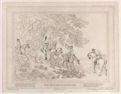 The Hunter from The Life of a Racehorse, or The High-Mettled Racer, 20 de julho de 1789., 20 de julho de 1789 de Thomas Rowlandson