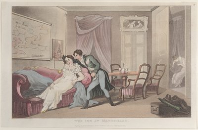The Inn at Marselha, do Journal of Sentimental Travels in the Southern Pro..., 1º de janeiro de 1822. de Thomas Rowlandson
