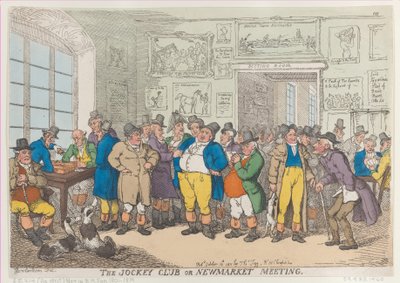 O Jockey Club ou Newmarket Meeting, 10 de outubro de 1811., 10 de outubro de 1811. de Thomas Rowlandson
