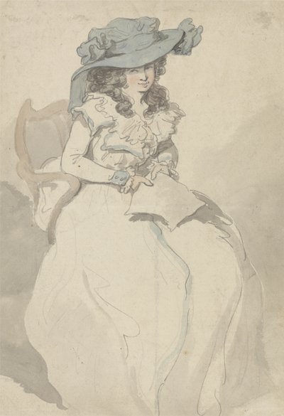 A carta de amor, c.1790 (caneta e tinta e aquarela sobre papel) de Thomas Rowlandson