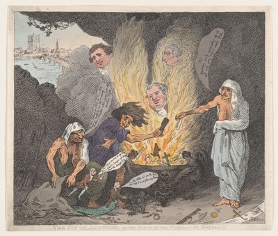 O Poço de Acheron ou O Nascimento das Pragas da Inglaterra, 28 de janeiro de 1784., 28 de janeiro de 1784. de Thomas Rowlandson