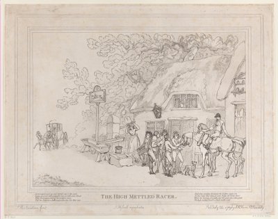 The Post Horse from The Life of a Racehorse, or The High-Mettled Racer, 20 de julho..., 20 de julho de 1789 de Thomas Rowlandson