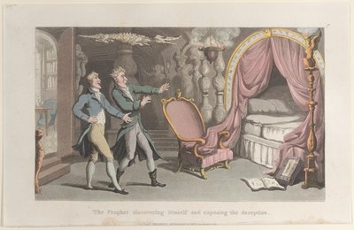 O Profeta se descobrindo e expondo o engano, do Journal of Sentimental T..., 1821. de Thomas Rowlandson