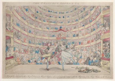 The Prospect Before Us, respeitosamente dedicado a esses cantores, dançarinos e mu..., 13 de janeiro de 1791. de Thomas Rowlandson
