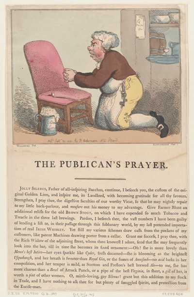 A Oração do Publicano, 20 de setembro de 1801., 20 de setembro de 1801. de Thomas Rowlandson