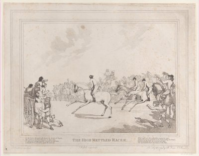 The Race Horse from The Life of a Racehorse, or The High-Mettled Racer, 20 de julho..., 20 de julho de 1789 de Thomas Rowlandson