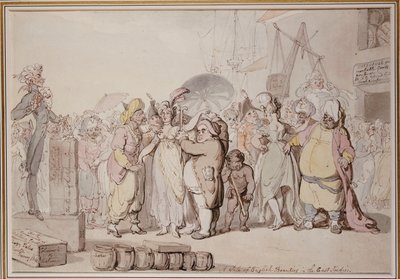 A Venda de Belezas Inglesas nas Índias Orientais, c.1810 de Thomas Rowlandson