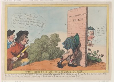 The Scotch Ostrich Seeking Cover, 8 de Julho de 1805., 8 de Julho de 1805. de Thomas Rowlandson