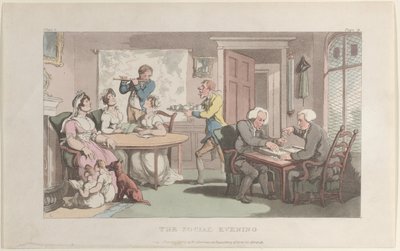 A Noite Social, de The Vicar of Wakefield, 1º de maio de 1817., 1º de maio de 1817. de Thomas Rowlandson