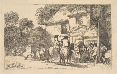 The Three Horseshoes, uma estalagem na estrada, 18 de dezembro de 1787. de Thomas Rowlandson