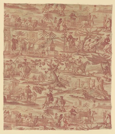 As Viagens do Doutor Sintaxe (Tecido de Mobiliário) de Thomas Rowlandson