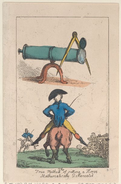 O Verdadeiro Método de Sentar um Cavalo, Delineado Matematicamente, 1809., 1809. de Thomas Rowlandson