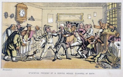 O médico num bistrô onde uma briga irrompe - em "Doctor Syntax